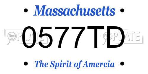 0577TD Massachusetts License Plate