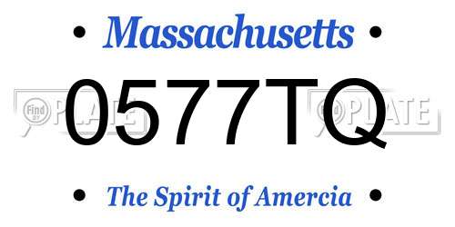 0577TQ Massachusetts License Plate