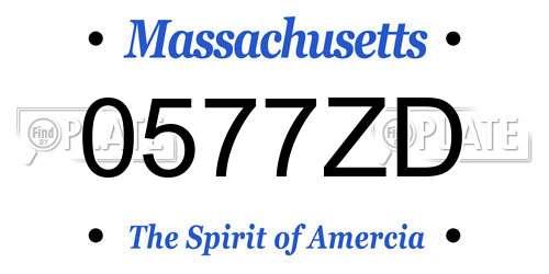 0577ZD Massachusetts License Plate