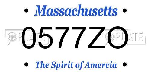 0577ZO Massachusetts License Plate