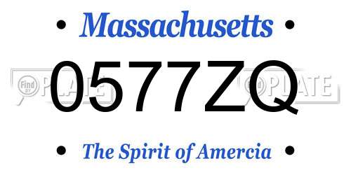 0577ZQ Massachusetts License Plate