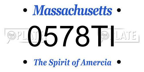 0578TI Massachusetts License Plate
