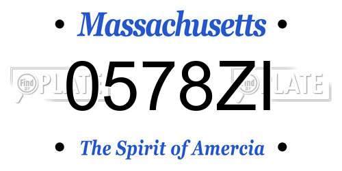 0578ZI Massachusetts License Plate