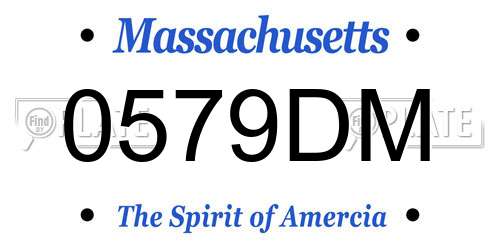 0579DM Massachusetts License Plate