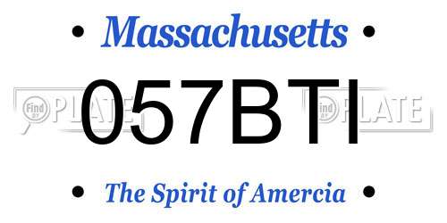 057BTI Massachusetts License Plate