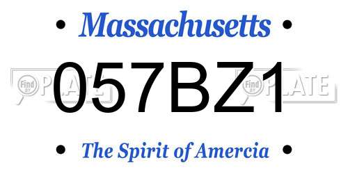 057BZ1 Massachusetts License Plate