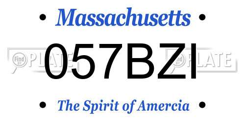057BZI Massachusetts License Plate