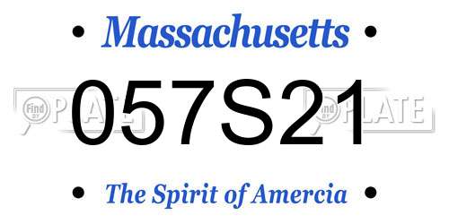 057S21 Massachusetts License Plate