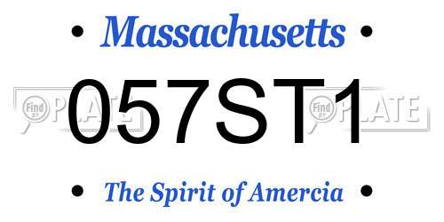 057ST1 Massachusetts License Plate
