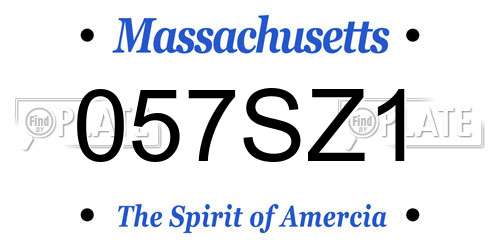 057SZ1 Massachusetts License Plate