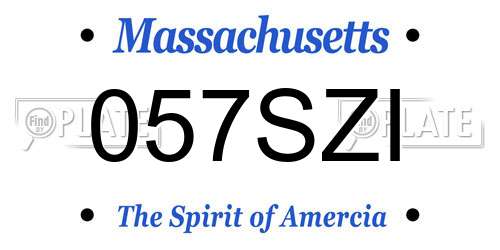 057SZI Massachusetts License Plate