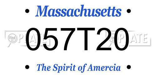057T20 Massachusetts License Plate