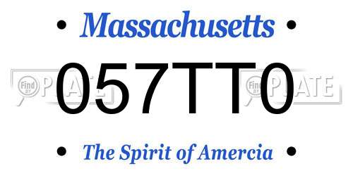 057TT0 Massachusetts License Plate