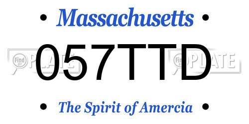 057TTD Massachusetts License Plate