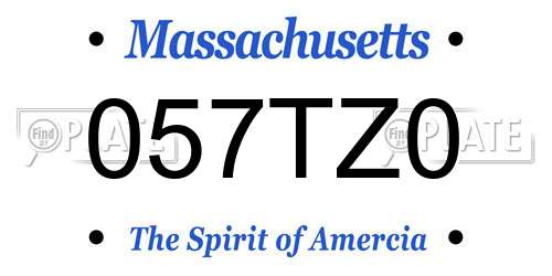 057TZ0 Massachusetts License Plate