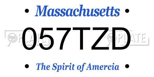 057TZD Massachusetts License Plate