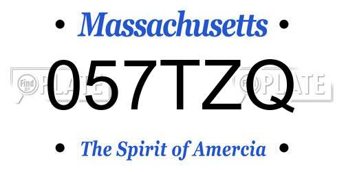 057TZQ Massachusetts License Plate