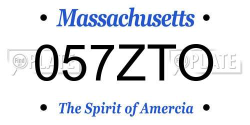 057ZTO Massachusetts License Plate