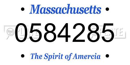 0584285 Massachusetts License Plate