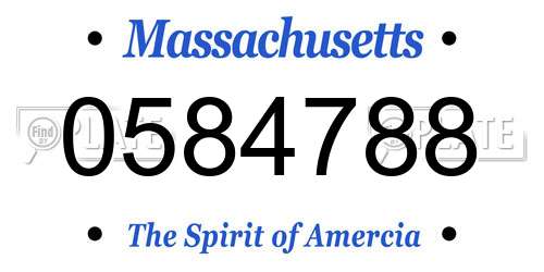 0584788 Massachusetts License Plate