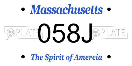 058J Massachusetts License Plate