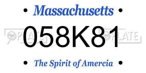 058K81 Massachusetts License Plate