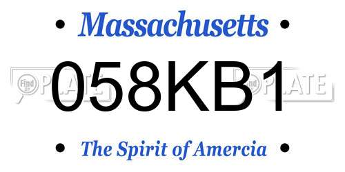 058KB1 Massachusetts License Plate