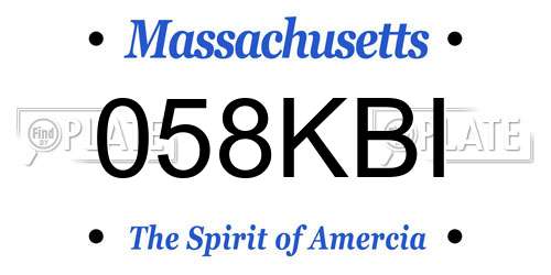 058KBI Massachusetts License Plate