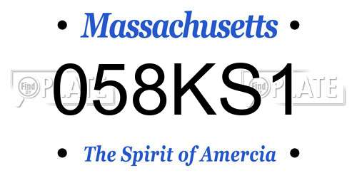 058KS1 Massachusetts License Plate