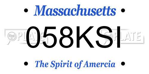 058KSI Massachusetts License Plate