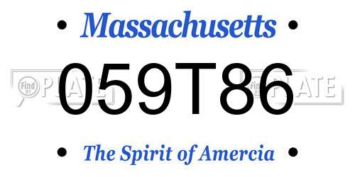 059T86 Massachusetts License Plate