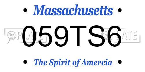059TS6 Massachusetts License Plate