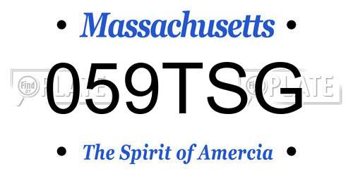 059TSG Massachusetts License Plate