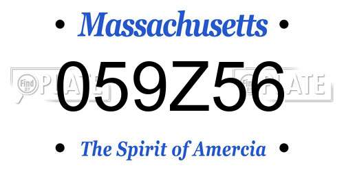 059Z56 Massachusetts License Plate