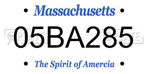 05BA285 Massachusetts License Plate
