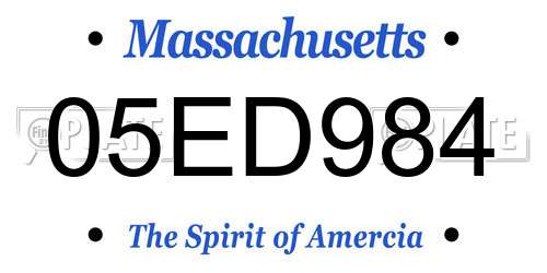 05ED984 Massachusetts License Plate