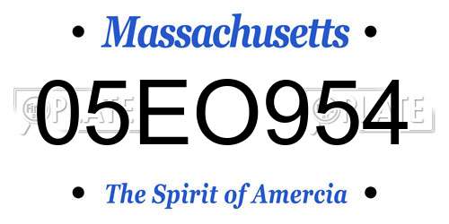 05EO954 Massachusetts License Plate