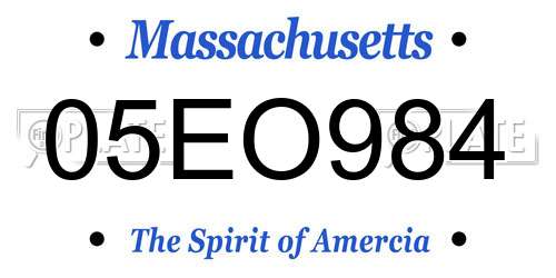 05EO984 Massachusetts License Plate