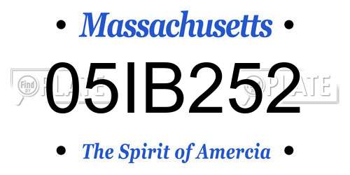 05IB252 Massachusetts License Plate