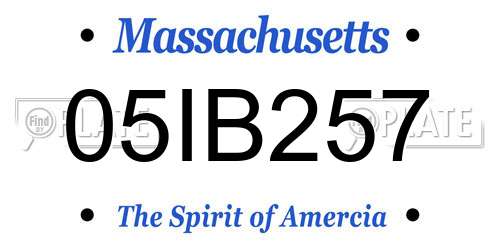 05IB257 Massachusetts License Plate