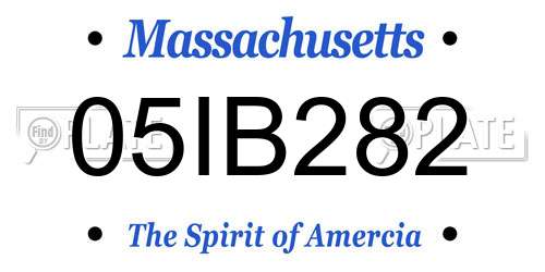 05IB282 Massachusetts License Plate