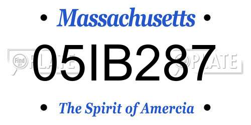 05IB287 Massachusetts License Plate
