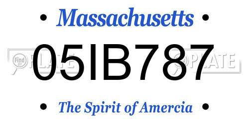 05IB787 Massachusetts License Plate