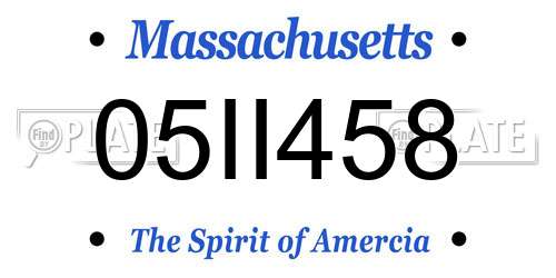 05II458 Massachusetts License Plate
