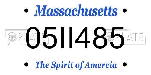05II485 Massachusetts License Plate
