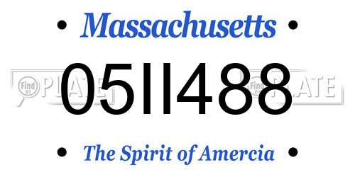05II488 Massachusetts License Plate