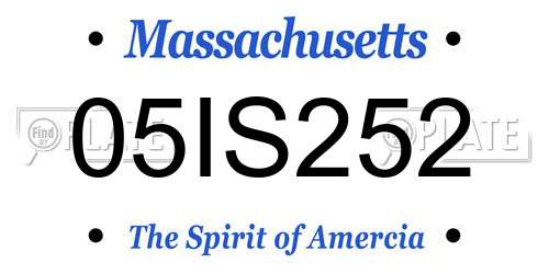 05IS252 Massachusetts License Plate