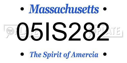 05IS282 Massachusetts License Plate