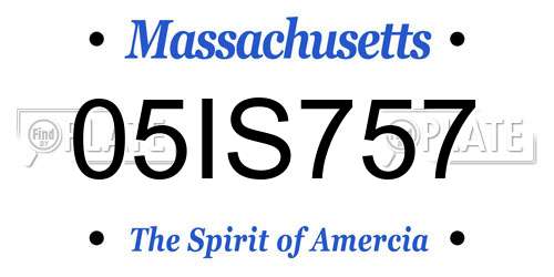 05IS757 Massachusetts License Plate