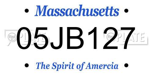 05JB127 Massachusetts License Plate